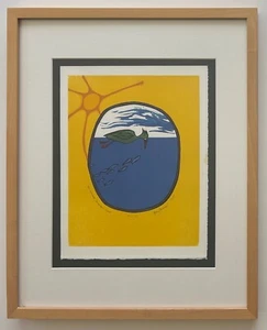 Betsy Bowen - signed limited woodblock print "All Summer Shingebiss Fishes" 1997 - Picture 1 of 8