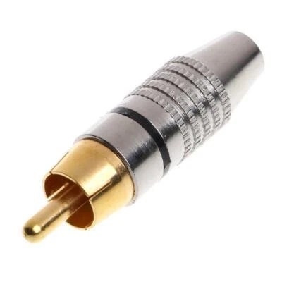 10/20 Male Plug Adapter Solder Audio Video Phono Cable Connector Gold Plated - Image 1 of 4