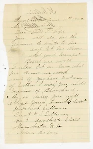 1862 Civil War Era Handwritten Letter J. Sullivan Bean Prices, Manchester NH - Picture 1 of 2