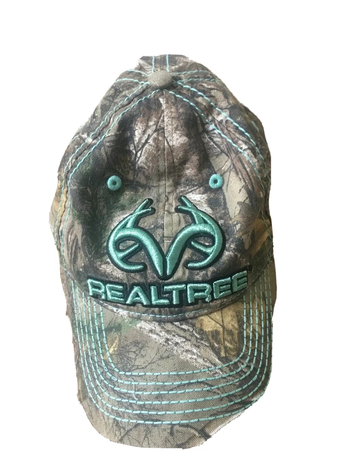 Realtree Men's Adjustable Strapback Cap Hat Green Camouflage - Image 1 of 4