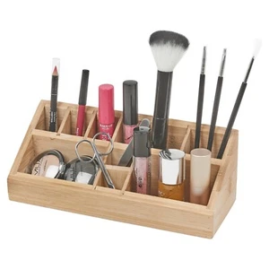 Eleganza Wood Bathroom Vanity Organizer 10-Compartment for Brush & Accessory - Picture 1 of 7