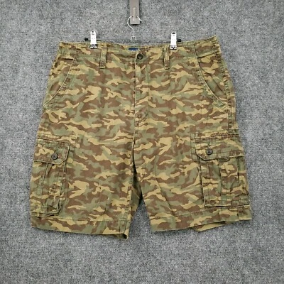 Pantalones Cortos Carga Arizona Jean Co Para Hombre 38 Verde Calce Clásico Bermudas Frente Plano Camuflados Foto 1 de 4