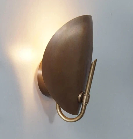 Mini Curved Disk Shades Mid Century Modern Brass Wall Sconce Cover