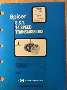 1978 Dana Spicer Transmission Illustrated Parts List SST 14-Speed Model 1214 - Picture 1 of 7