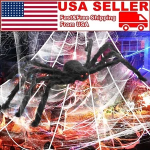 35'' Giant Spider Halloween Decoration Prop Scary Haunted Party Yard House Decor - Picture 1 of 11