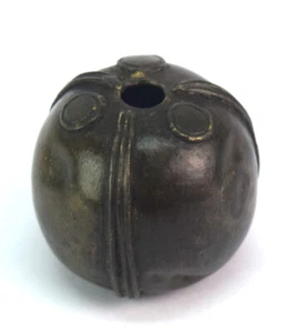 Antique Round Shape Old Ink Pot South Indian Rare Brass collectible. G67-66 - Picture 1 of 9
