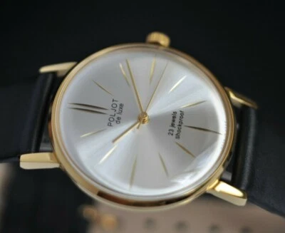 Poljot De LUXE Ultra SLIM Watch Men's NOS Vintage USSR 1970 Case Stainless Steel - Image 1 of 4