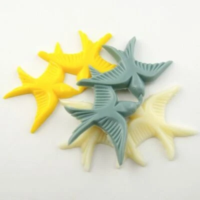 8 pcs Flat Back Swallow Bird Resin Embellishments Scrapbooking Art Decor 70*37mm - Image 1 of 2