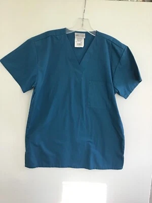 UA Scrubs Smock Teal Blue Scrub Top Shirt Women Size S Small Nurse EUC - Image 1 of 4