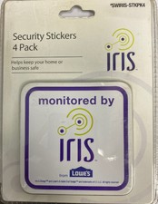 Lowe's Iris Security Window Decals/Stickers :"Monitored By Iris from Lowes" 4 Pk