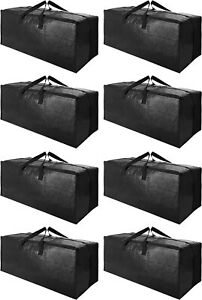 8 Pack Heavy Duty Extra Large Moving Bags with Backpack Straps - Strong Handles