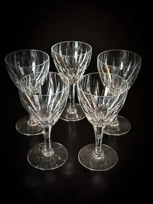 Set of 5 VTG STUART Crystal “Claridge” Wine Glasses 5 1/2" England - Image 1 of 4