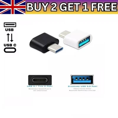 USB-C Type C to USB Adapter 3.0 Female OTG Data Connector for Android Phone Car - Image 1 of 4