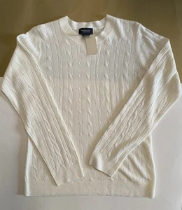VAN HEUSEN Women’s Lightweight Ivory Classic Sweater Size M Medium - Picture 1 of 8