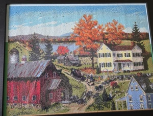 Completed Diamond Painting - Farm Life. Framed. 26 x 20 - Picture 1 of 1