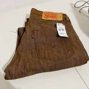NEW Levis 501 White Oak Cone Denim Straight Leg 31x32 Brown Tan Button Fly NWT - Picture 1 of 8