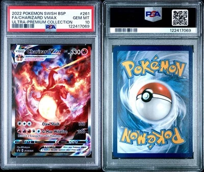 2022 POKEMON SWSH BLACK STAR PROMO #261 FULL ART/CHARIZARD VMAX PSA 10 - Image 1 of 3
