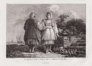 Kimolos island Insel Cyclades Greece Trachten costumes engraving Choiseul 1782 - Bild 1 von 1