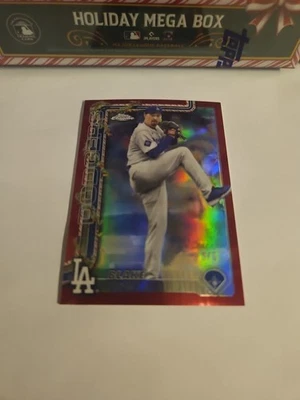 2025 Topps Holiday Baseball Blake Snell cromo rojo refractor/5 #HC135 Foto 1 de 4