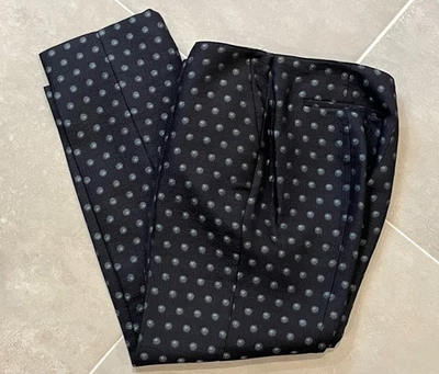 Pantalones Armani Collezioni para mujer talla 6 negros punteados mezcla de lana de seda elásticos Foto 1 de 4