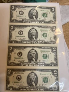 2003-A WORLD RESERVE MONETARY EXCHANGE UNCUT SHEET OF $2 DOLLAR JEFFERSON BILLS - Picture 1 of 6