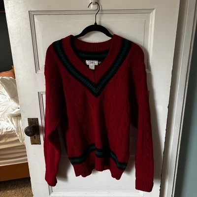 90s VTG THE GAP Ribbed Sweater  Sz S Red Blue And Green Knit 100% Wool True Vint - Image 1 of 4