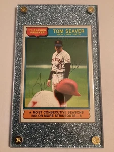 TOM SEAVER 1976 Topps Autographed MLB card TTM/IP signature - Bild 1 von 4