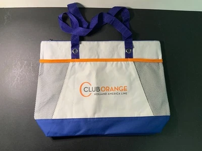 Holland America Line ‘Club Orange’ Fabric boat Tote Bag w carrying straps - Image 1 of 4