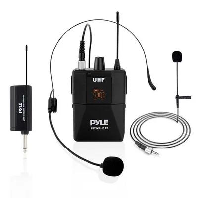 Pyle UHF Wireless Microphone System Kit LED Digital Display Screens PDWMU112 - Image 1 of 4