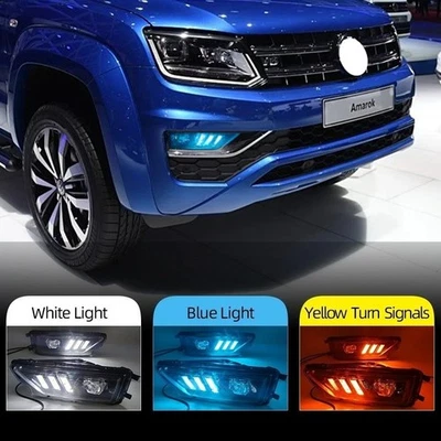 LED DRL Fog Light Indicator Daytime Running Lamp Pair for VW Amarok 2016-2020 - Image 1 of 4