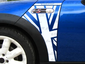 Flags Mudguard Sticker FENDER Decal For Mini Cooper R50 R53 Works Union Jack - Picture 1 of 2