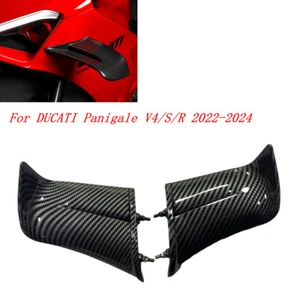 For DUCATI Panigale V4 V4S V4R 2022- 2024 Fixed Wings Winglets Kit Black Carbon - Foto 1 di 6