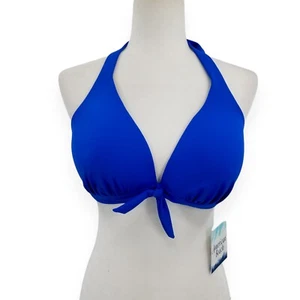 Maurices American Beach Blue Halter Neck X-Large Knot Front Bikini Swim Top - Picture 1 of 5