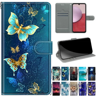 Funda tipo billetera con patrón magnético de cuero para Samsung A13 A14 A32 A52 A53 A54 Foto 1 de 4