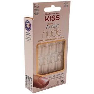 Kiss French Nails Salon Acrylic Nude Glue-on Real Short Length Breathtaking - Picture 1 of 5