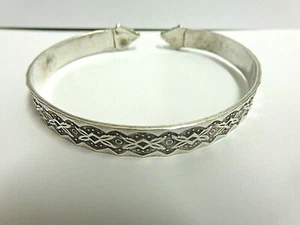 vintage sterling silver bracelet signed Moe's sz 8 in 1/2 in wide wgt 22 grams - Picture 1 of 7