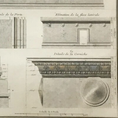 Rare Book Plate, Architecture, Greece, Tomb of Philecus, Etching, Paris 1782 - Image 1 of 4