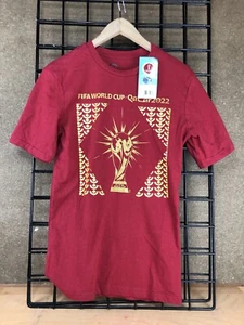 Official FIFA World Cup Qatar 2022 T-Shirt Mens Small Soccer Red Tee NWT - Picture 1 of 8