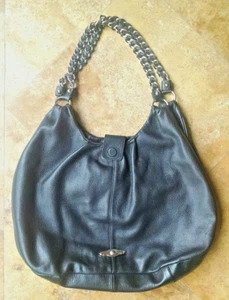 Elliott Luca pebbled black leather and chain purse shoulder bag - Picture 1 of 7