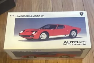 AUTOart Millennium 1971 Lamborghini Miura SV DieCast 1/18 Red/Silver 74543 *NEW - Picture 1 of 5