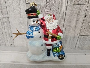 Christopher Radko Makin' Friends #1018490 Santa & Snowman Best Friends Ornament - Picture 1 of 6