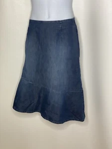 TALBOTS KIDS Girls Modest Stretch Cargo Denim Skirt Asymmetrical Hem Sz 18 - Picture 1 of 3