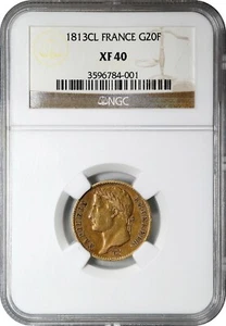 FRANCE 20 Francs 1813-CL Genoa Mint Napoleon I NGC EF-40 - Picture 1 of 4