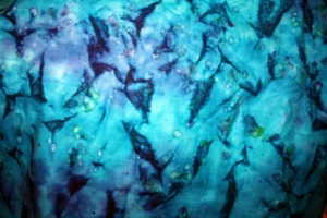 BATIK FLANNEL IN BLUE AND PURPLE AND GREEN - 100% COTTON FABRIC - Picture 1 of 5