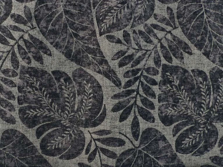 Drapery Upholstery Fabric High-End 51K DBL Rubs Heavy Wt. Chenille - Navy / Gray - Image 1 of 1