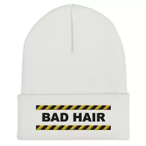 Gorro unisex Bad Hair Alert Fun con puños - Imagen 1 de 3