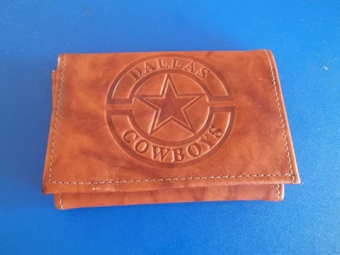 Dallas Cowboys logo NFL Tri-fold Leather Wallet EXCELLENT FREE SHIPPING!!! Cover