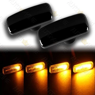 FIT JEEP COMPASS COMMANDER GRAND CHEROKEE SMOKE DYNAMIC LED SIDE MARKER LIGHTS - Image 1 of 4