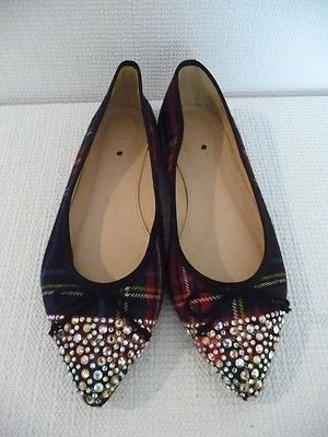 NEW J.CREW GEMMA CRYSTAL-CAP-TOE FLATS, E4559, SIZE 5, $198 - Image 1 of 4