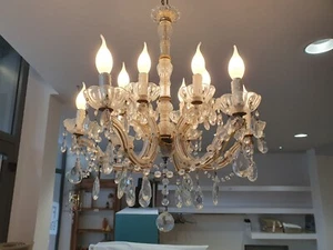 VECCHIO LAMPADARIO MARIA TERESA ANNI 50 12 LUCI - Foto 1 di 5